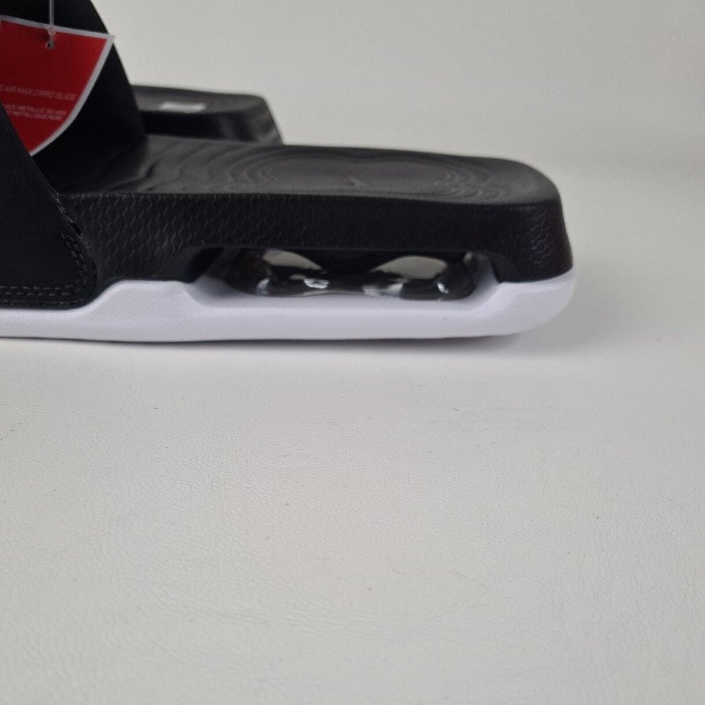 Nike Air Max Cirro Slides Black Metallic Silver Fashion  Mens SZ 8 - Picture 7 of 12